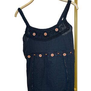 Navy Floral Embroidered Camisole